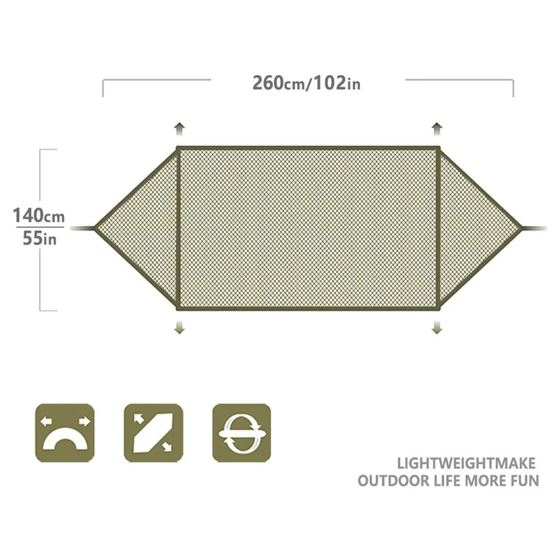 Lightweight Nylon Camping Hammock — Green view 3