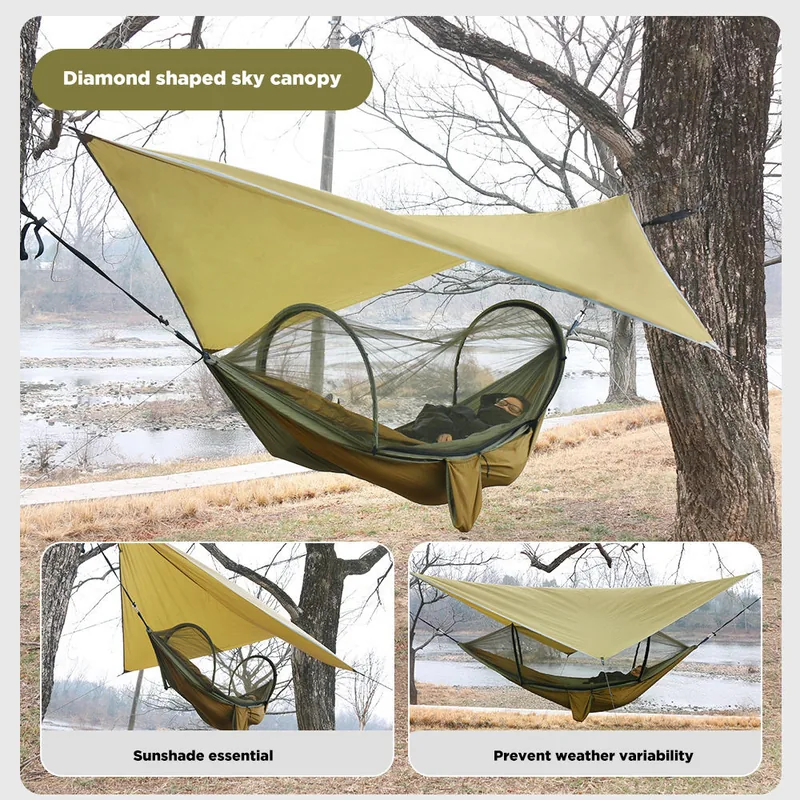Lightweight Nylon Camping Hammock — Green view 4