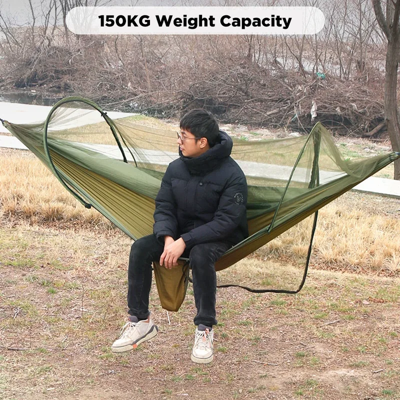 Lightweight Nylon Camping Hammock — Green view 6