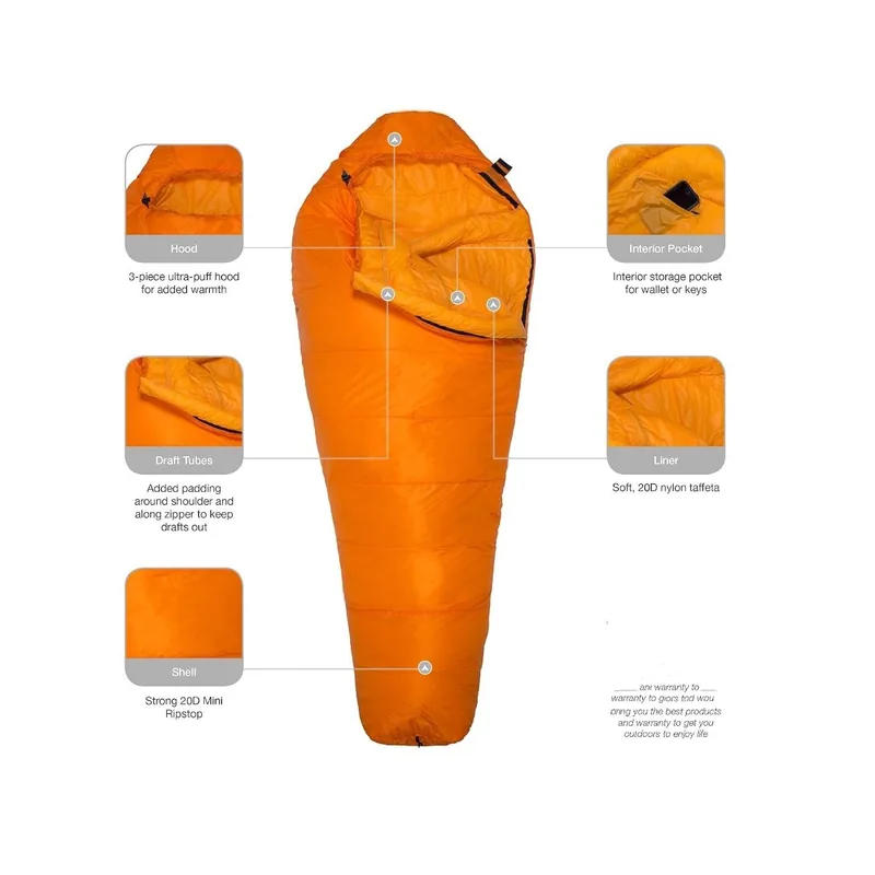 3-4 Season Cold Weather Sleeping Bag — Green view 3