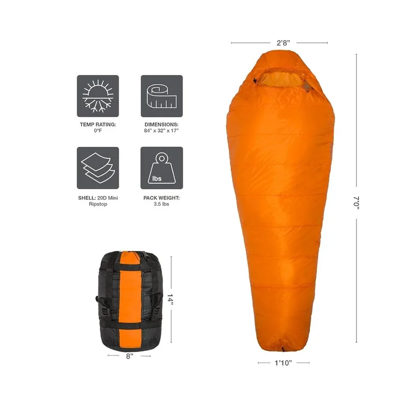 3-4 Season Cold Weather Sleeping Bag — Green view 4