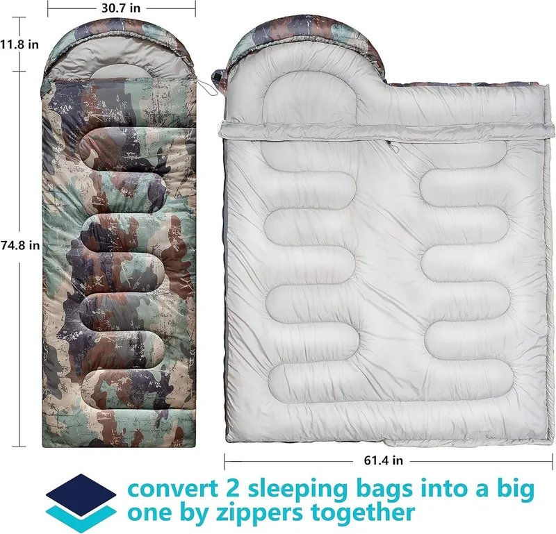 Cold Weather Winter Camo Sleeping Bag — Camo view 3
