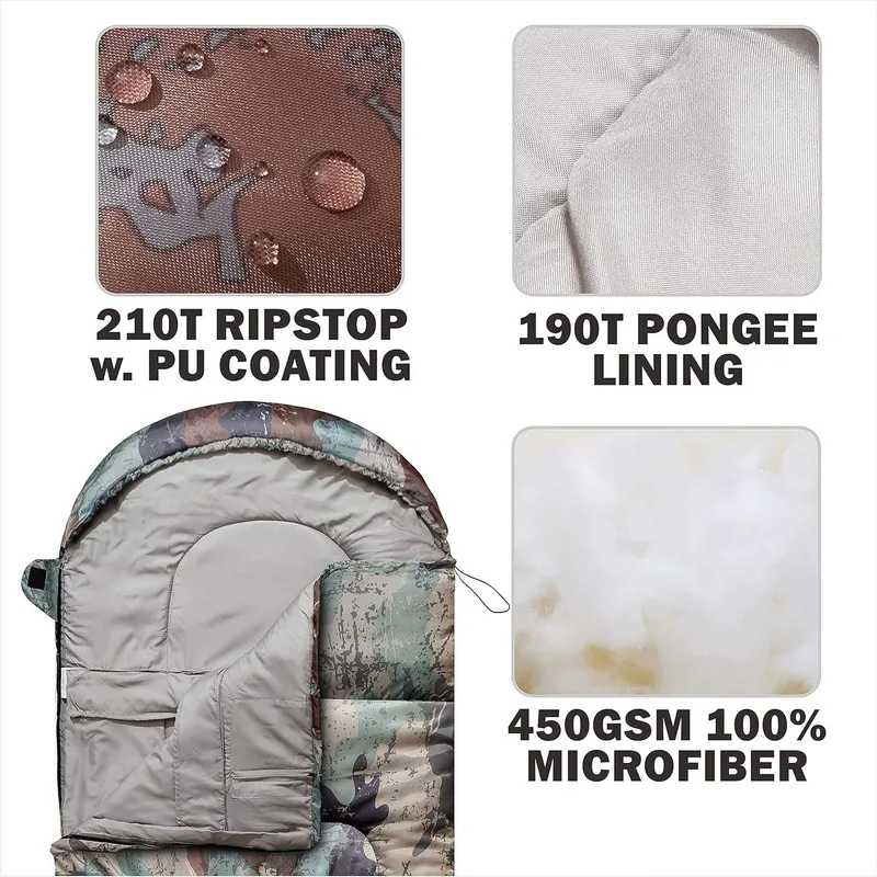 Cold Weather Winter Camo Sleeping Bag — Camo view 4