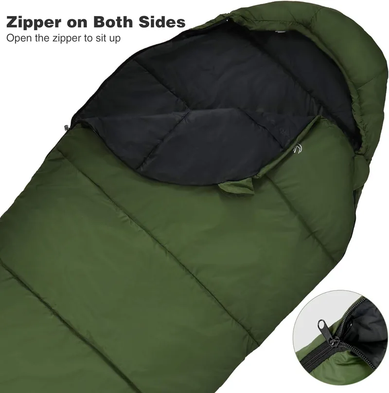 3 Season Ultra-Lightweight Mummy Bag — Green view 2