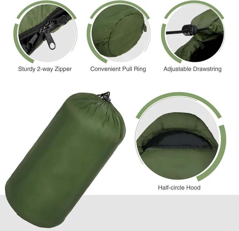 3 Season Ultra-Lightweight Mummy Bag — Green view 5