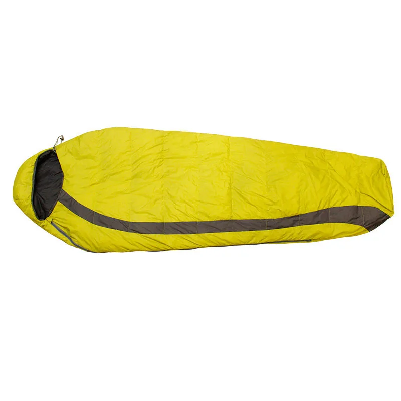 Yellow Duck Down Sleeping Bag — Navy view 2