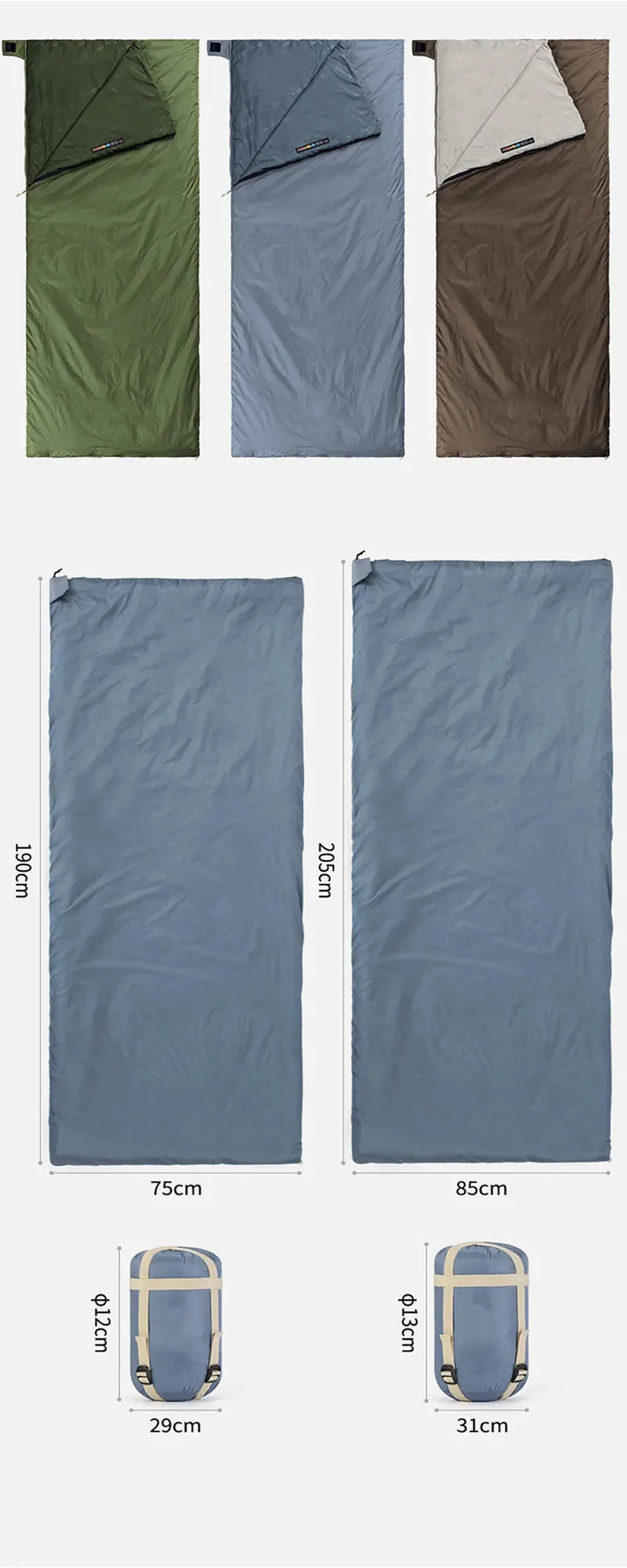 Portable Lightweight Nylon Sleeping Bag — Green view 2