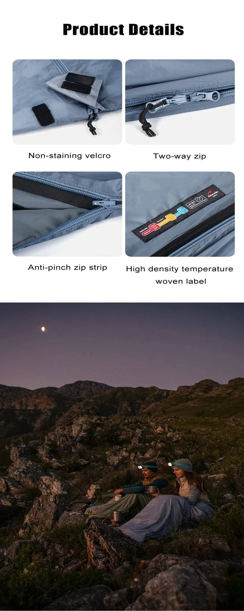 Portable Lightweight Nylon Sleeping Bag — Green view 3