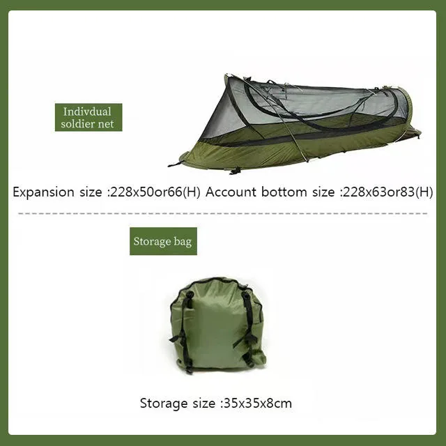 Single Person Mosquito-Proof Tent — Green view 2