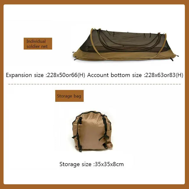 Single Person Mosquito-Proof Tent — Green view 3