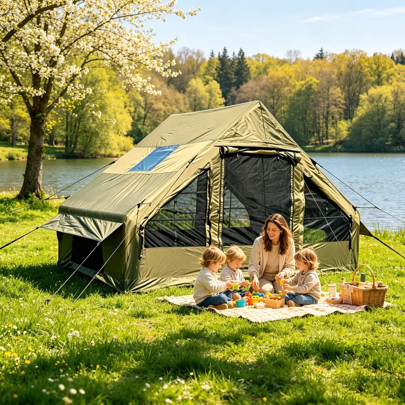 Inflatable Ridge Tent 6.3sqm — Green view 5