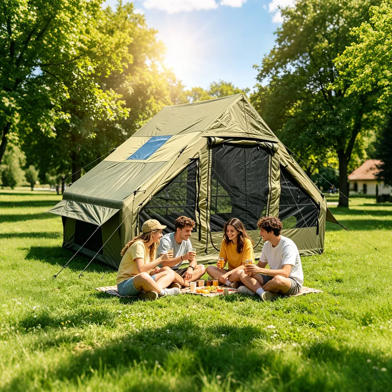 Inflatable Ridge Tent 6.3sqm — Green view 6