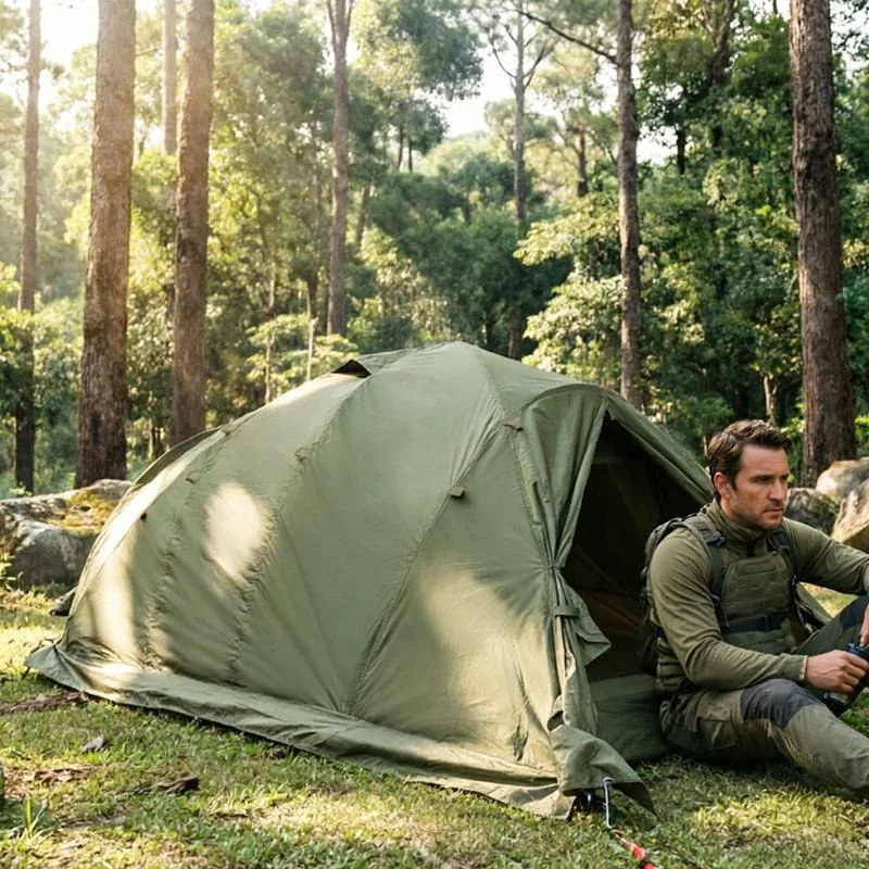 Tactical Double-Layer Shelter Tent — Green — Tactical Camping