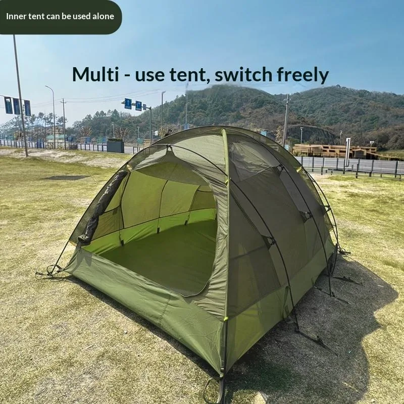 Tactical Double-Layer Shelter Tent — Green view 3