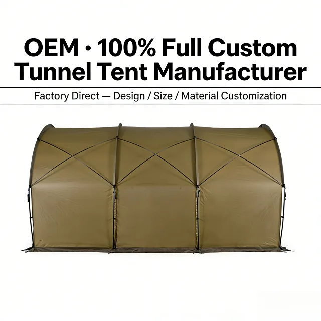 4 Season Tunnel Tent Luxury Basecamp — Khaki — Tactical Camping