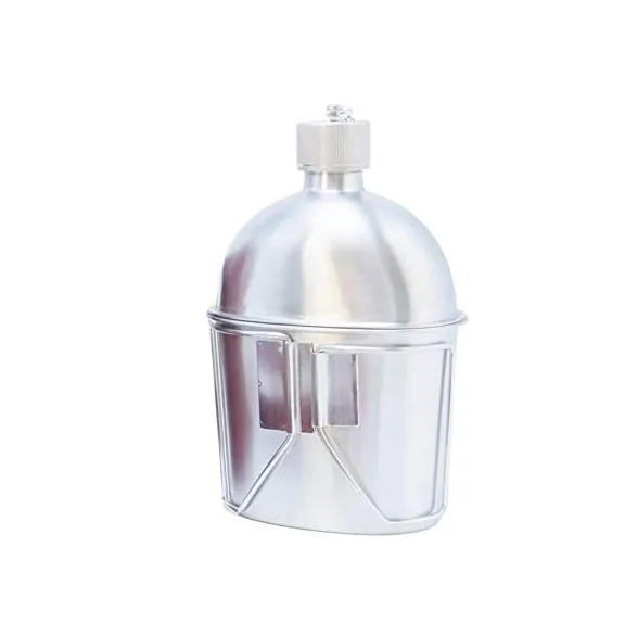 Stainless Steel Combat Canteen Kidney Cup — Silver view 3