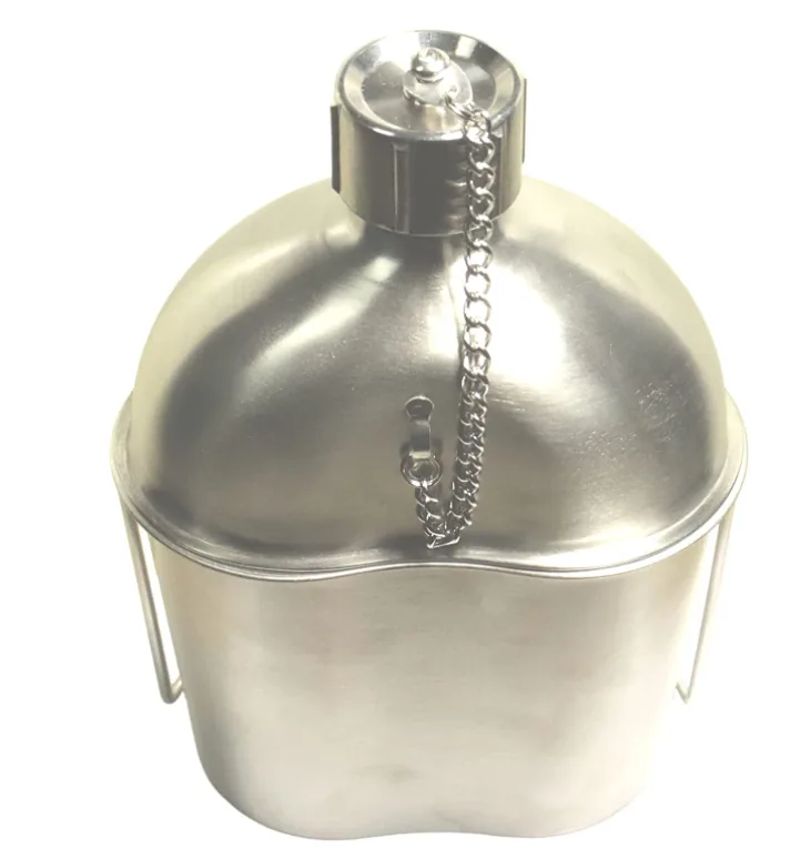 Stainless Steel Combat Canteen Kidney Cup — Silver view 4
