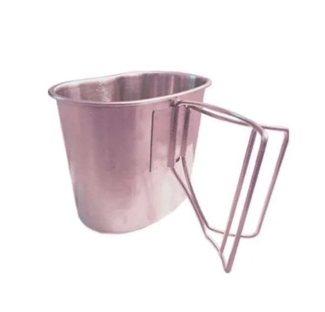 Stainless Steel Combat Canteen Kidney Cup — Silver view 5