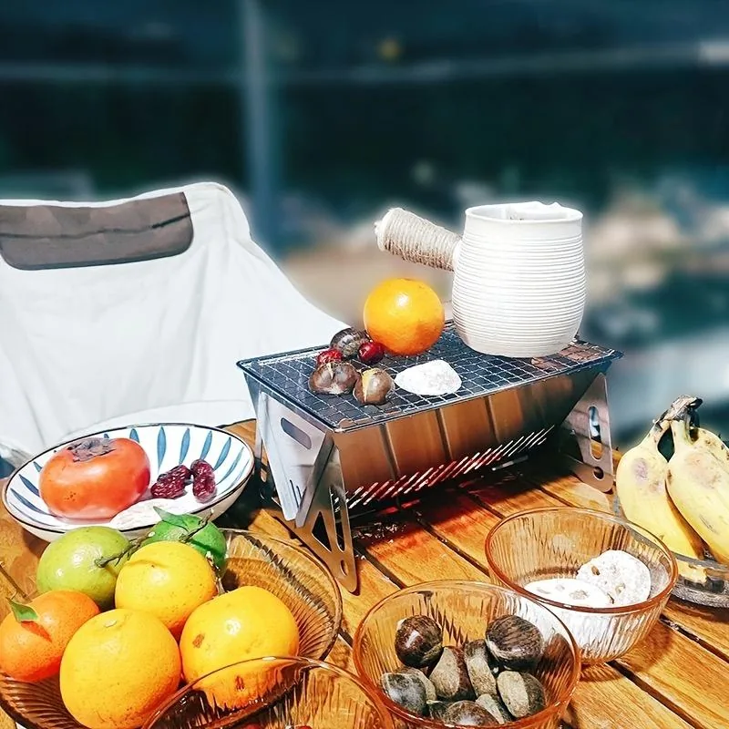 Mini Stainless Steel Wood Stove — Silver view 2