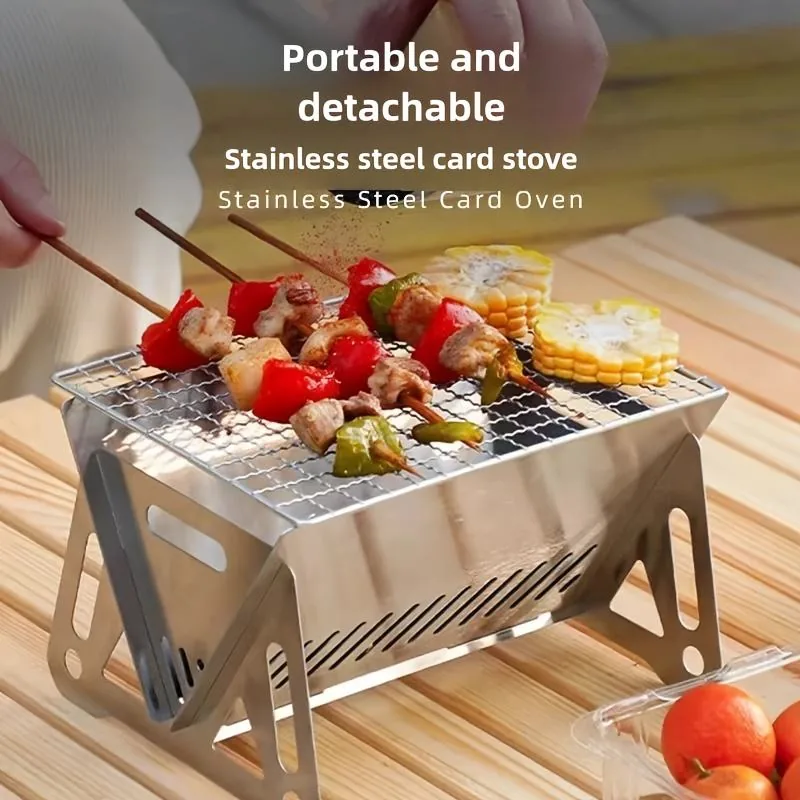Mini Stainless Steel Wood Stove — Silver view 4