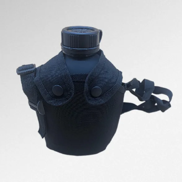 Tactical Water Bottle Canteen Cover — Black view 3