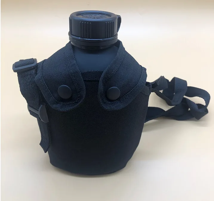 Tactical Water Bottle Canteen Cover — Black view 4