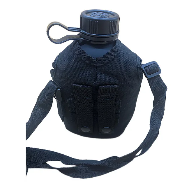 Tactical Water Bottle Canteen Cover — Black view 6