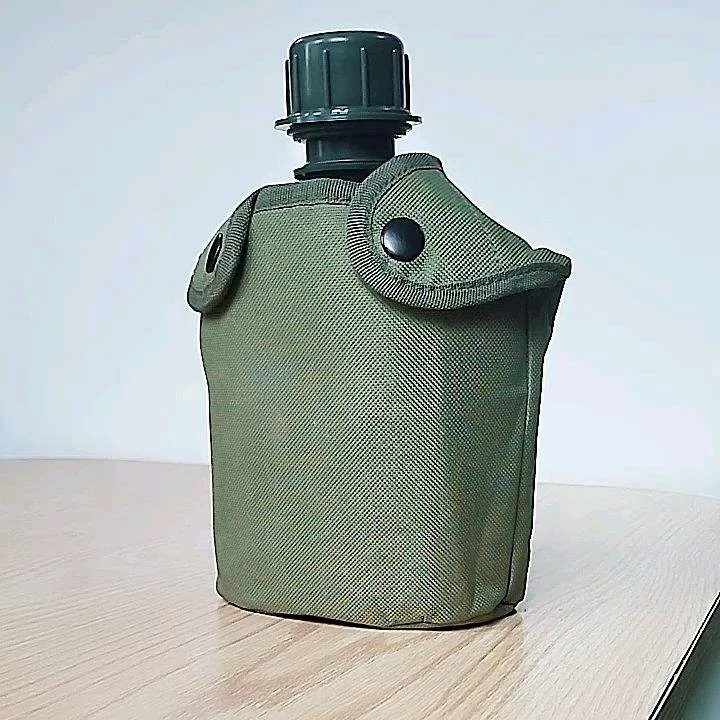 Tactical Water Bottle with MOLLE Pouch — Green — Tactical Camping