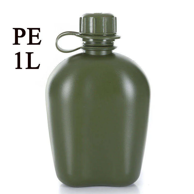 Tactical Water Bottle with MOLLE Pouch — Green view 3