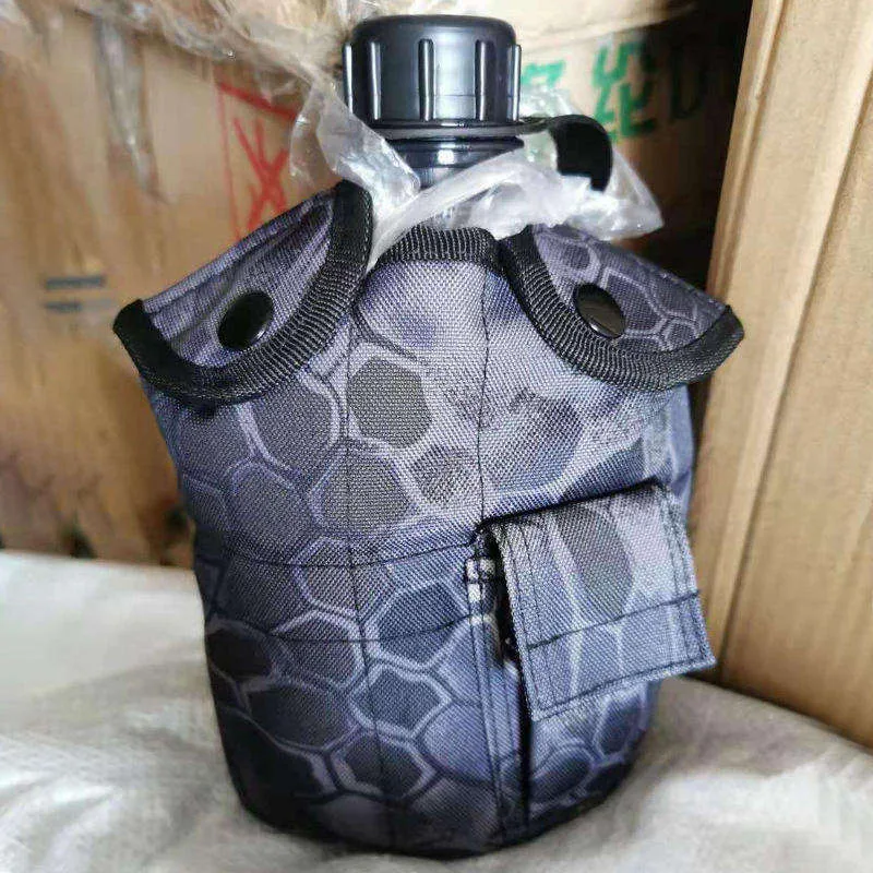 Tactical Water Bottle with MOLLE Pouch — Green view 5