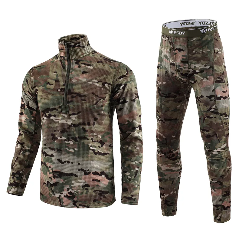 Winter Fleece Compression Base Layer Set — Black — Tactical Base Layers