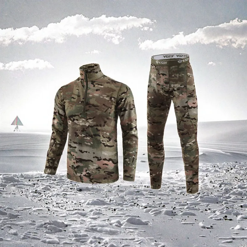 Winter Fleece Compression Base Layer Set — Black view 3