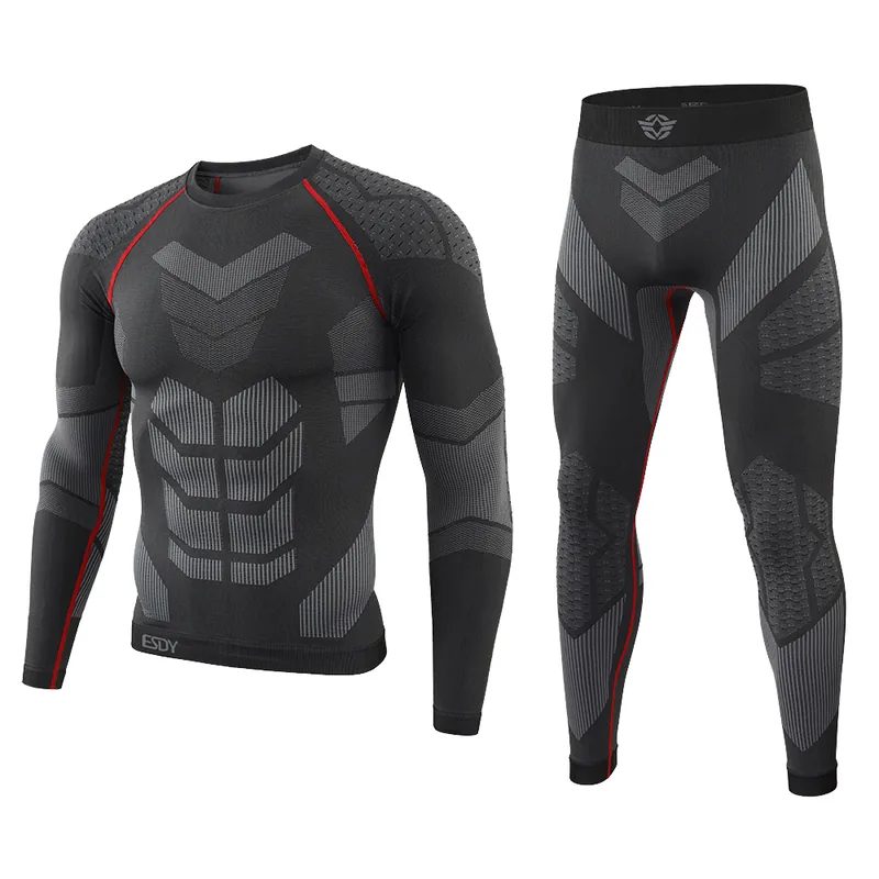 Sports Thermal Underwear Long Johns Set — Black — Tactical Base Layers