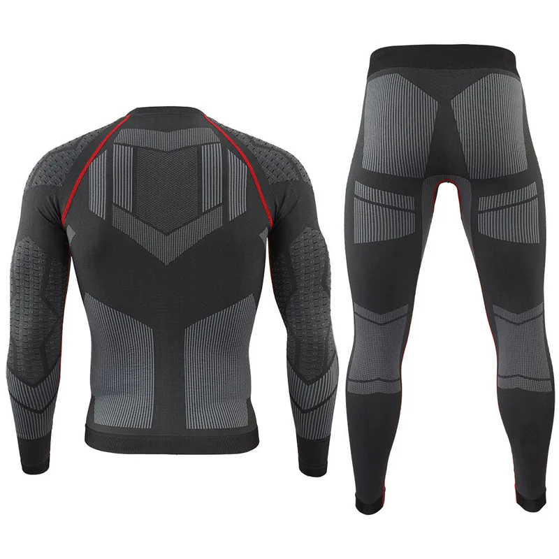 Sports Thermal Underwear Long Johns Set — Black view 2