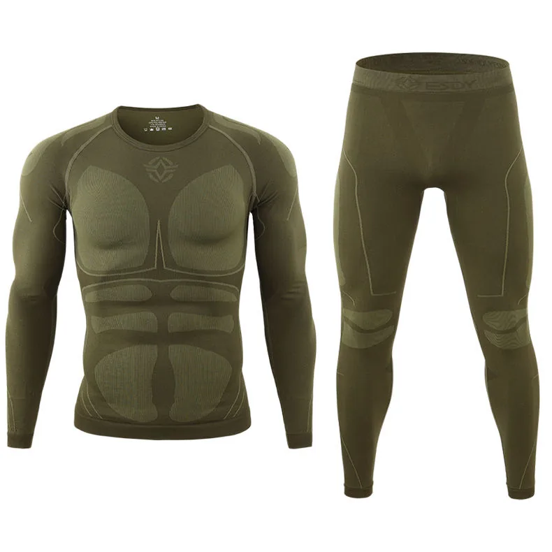 Tactical Thermal Long Johns Suit — Black view 2