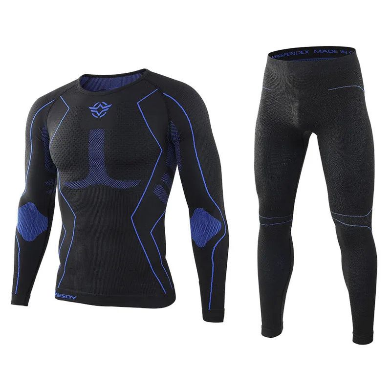 Seamless Hunting Thermal Underwear Set — Black view 2