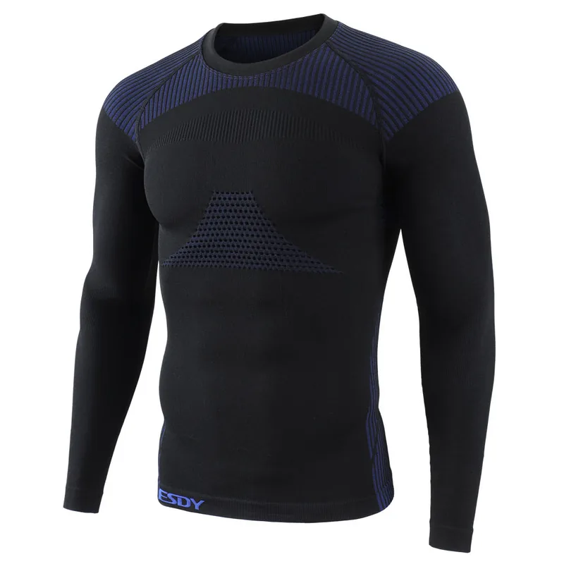 Seamless Sports Thermal Underwear Suit — Black — Tactical Base Layers