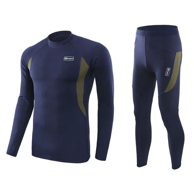 Men Thermal Underwear Base Layer Set — Black — Tactical Base Layers