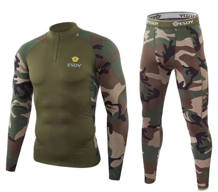 Physical Training Long Sleeve Underwear Set — Black — Tactical Base Layers