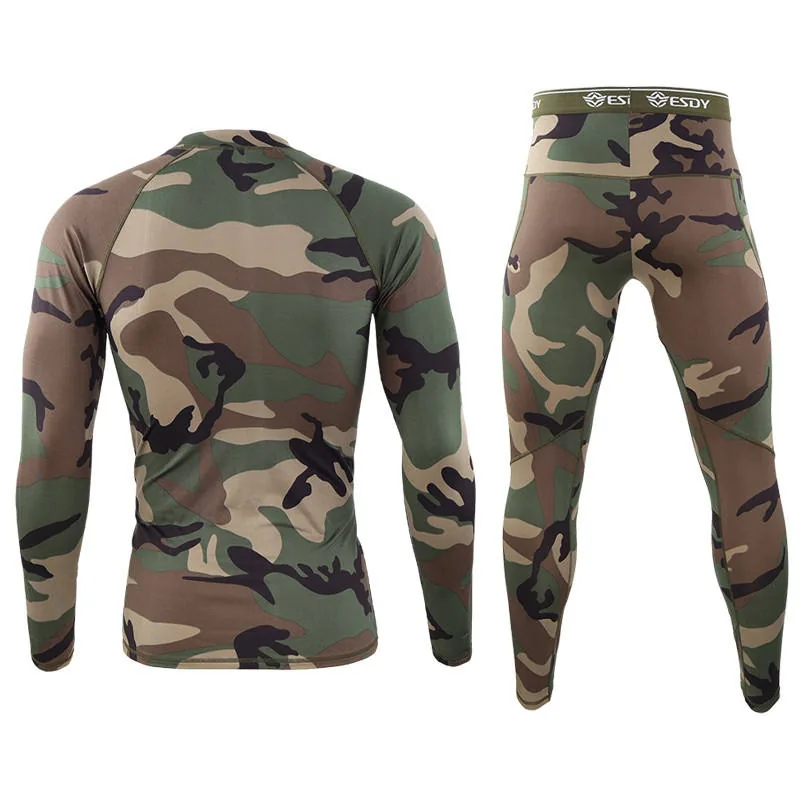 Windproof Camouflage Thermal Underwear Set — Camo — Tactical Base Layers