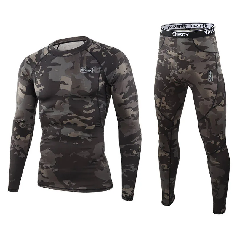 Windproof Camouflage Thermal Underwear Set — Camo view 2