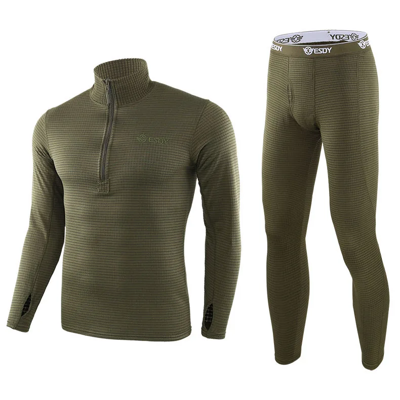 Tactical Fleece Thermal Underwear Suit — Black view 3