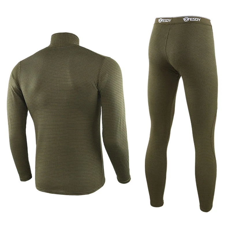 Tactical Fleece Thermal Underwear Suit — Black view 4