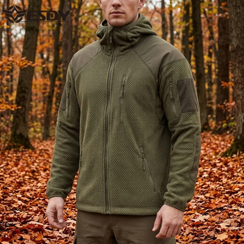 Canvas Casual Fleece Tactical Jacket — Camo view 2