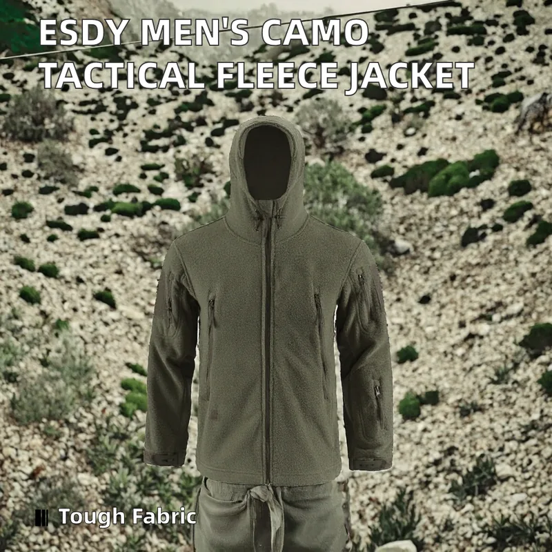 Camouflage Fleece Winter Jacket — Camo view 2