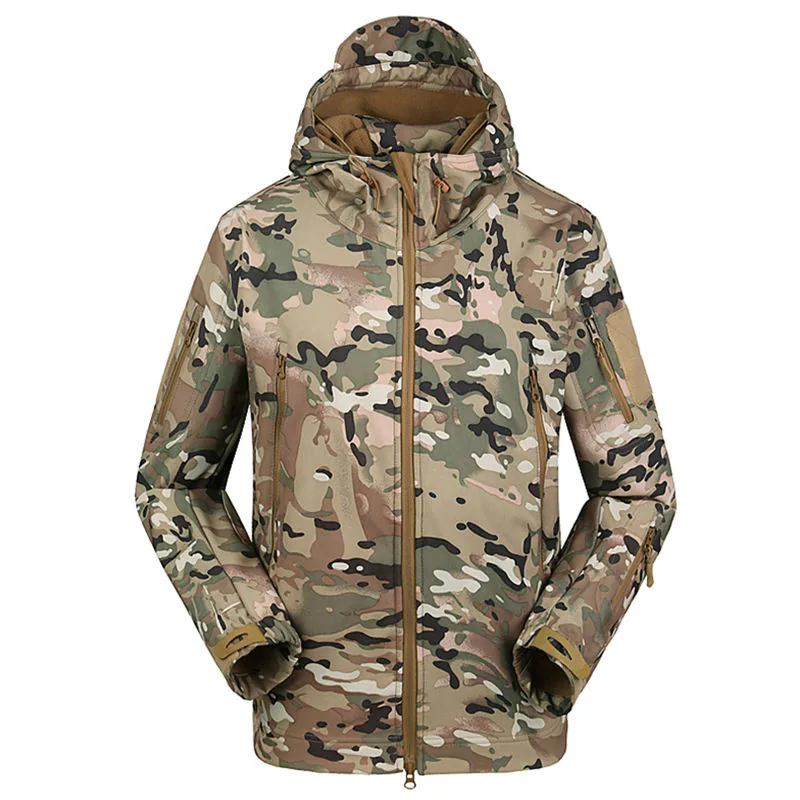 Waterproof Hooded Tactical Softshell Jacket — Camo — Tactical Clothing