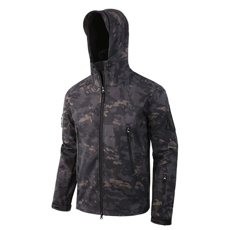 Waterproof Hooded Tactical Softshell Jacket — Camo view 3