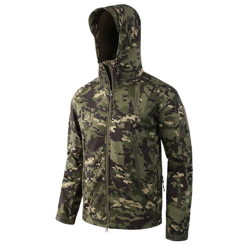 Waterproof Hooded Tactical Softshell Jacket — Camo view 4