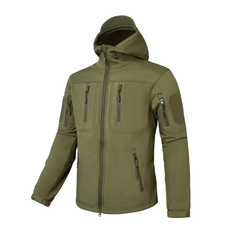Softshell Winter Combat Fleece Jacket — Black — Tactical Clothing