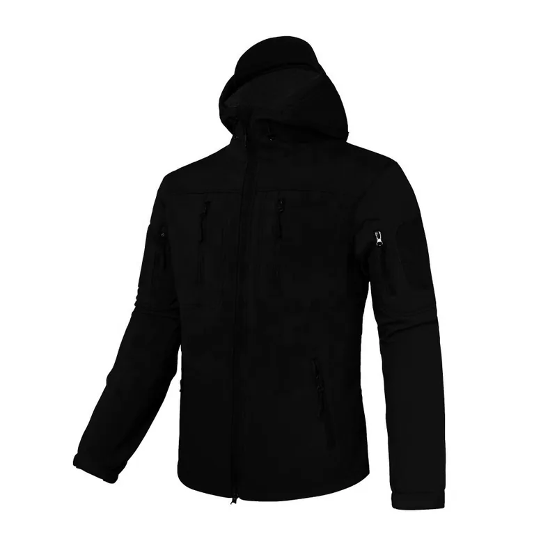 Softshell Winter Combat Fleece Jacket — Black view 2